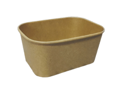 Kraft Paper PE-Lined Rectangular Container - 34oz